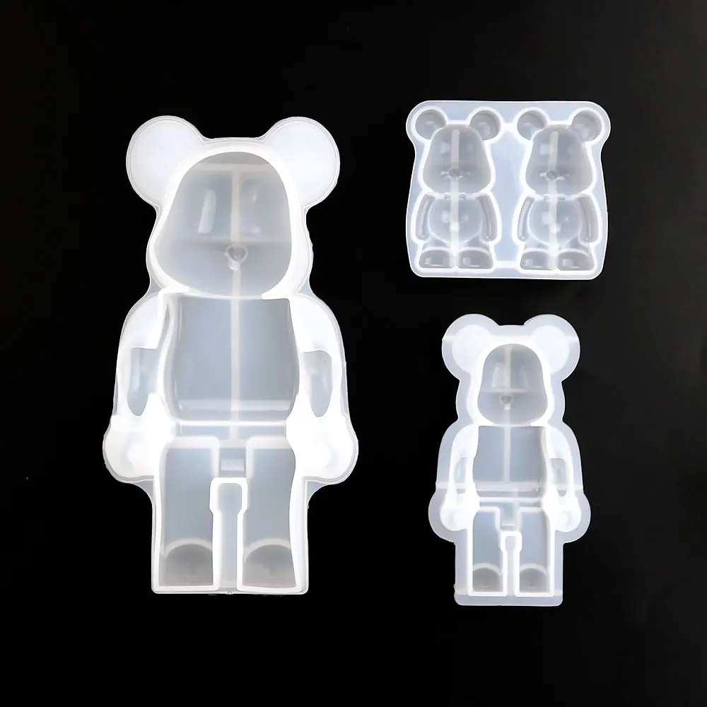 Silicone Mold For Fun Violent Bear Teddy Bear Silicone Molds DIY Crystal Drop Gel Resin Mold Mechanical Keychain Gypsum Candle Making