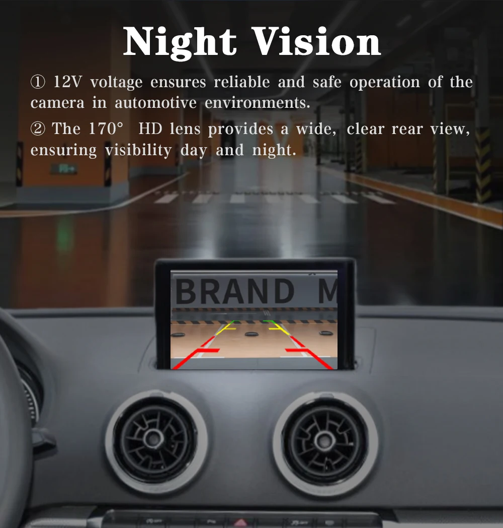 Autotop Auto Rückfahr kamera für Audi A1 A3 A4 A4 A6 A6L S5 Q5 Q7 2013-2017 Backup Kofferraum Griff Nacht Version wasserdichte Cam Line – Detail 6
