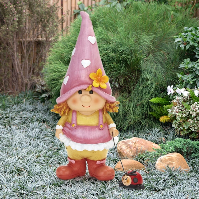 Garden Gnome Statue Adorable Appearance No Wiring Required With