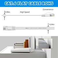 Cat 6 Ethernet Cable Flat Internet Network Cables Cat6 Ethernet Patch Cable Short White Computer LAN Cable with Snagless RJ45 5