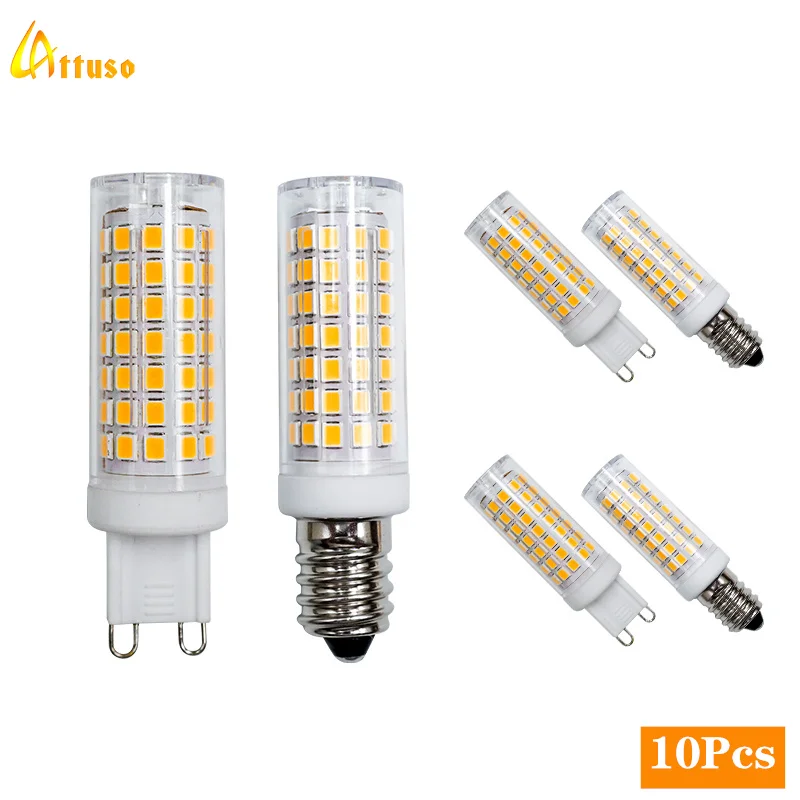 10pcs/lot E14 LED Bulb Lamp 6W AC110V 220V No Flicker Dimmable G9 Corn Bulb Light 360 Beam Angle Replace Halogen Chandelier