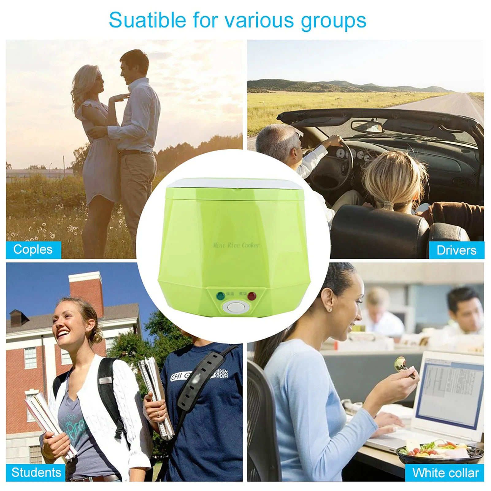 24V Electric Rice Cooker 1.6 L Portable Multifunctional Cookint Pot Food Steamer for Truck Electric Rice Cooker 140W 3