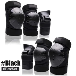 Ultimate Protective Gear Set: 6-Piece Knee, Elbow, and Wrist Pads for Skateboarding, Roller Skating, and Cycling (Black)