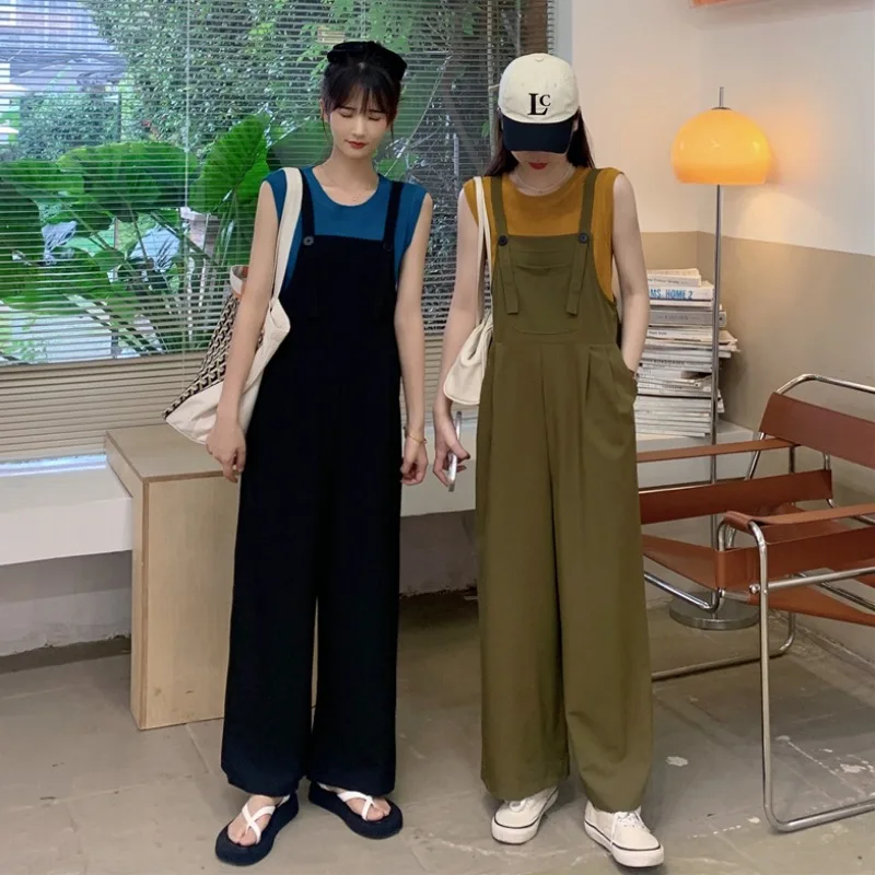 Sweet Cool Age Reducing Black Suspender Pants Women's Summer 2022 New