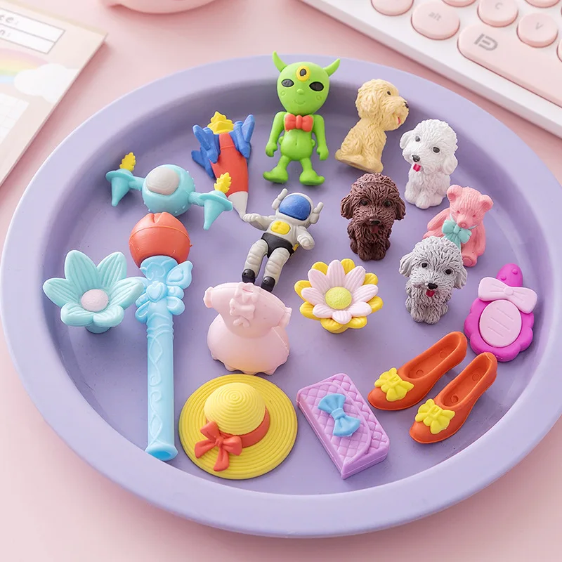 Cartoon Transportation Portable Rubber Eraser Cute Erasers for Kids School Office Supplies Gift Stationery Prizes 10 Models