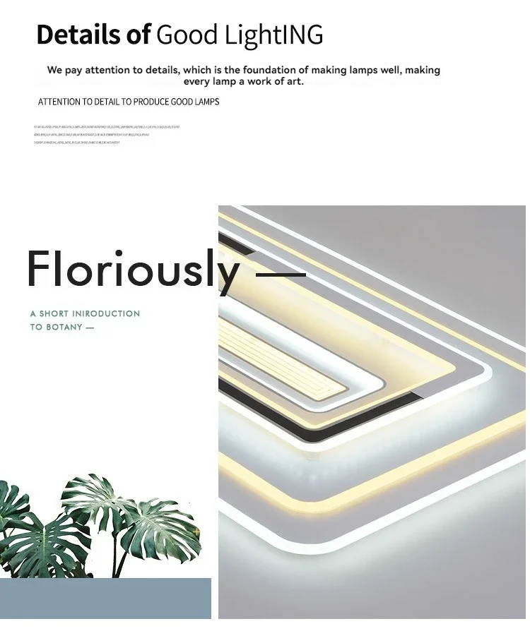 Description Picture 5 of itemModern LED Ceiling Lamp 48/98/128W Square LED Panel Ceiling Light for Bedroom Living Room Kitchen Indoor Lighting Fixture
