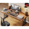 Executive Desk with USB Ports, Large Computer Desk with Extra Thick, Long Mordern Office Desk, 4