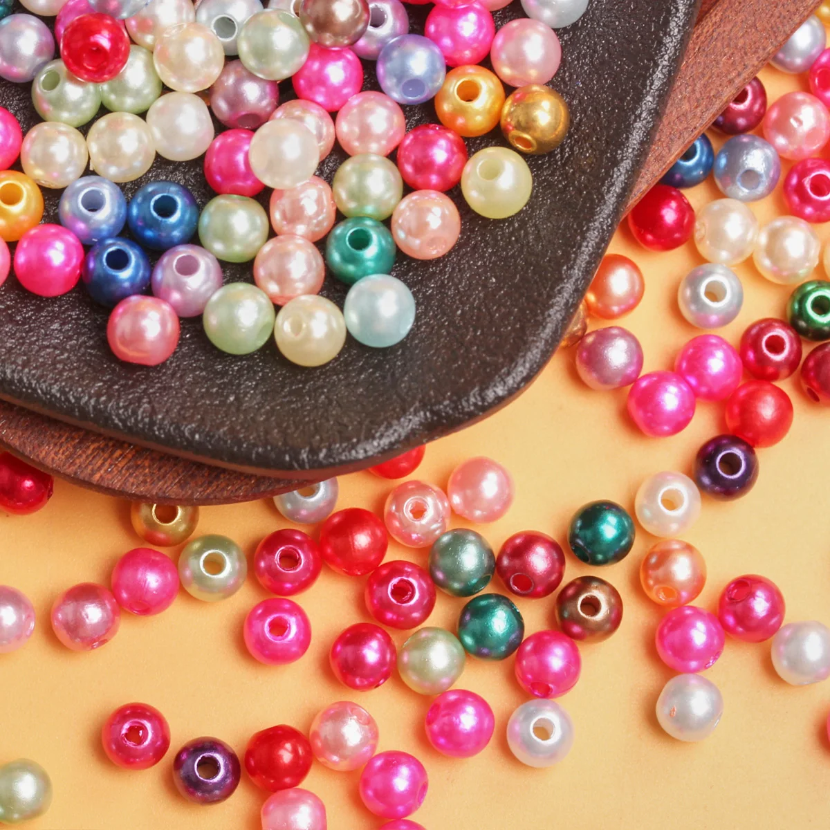 500g/Pack 6mm/8mm Acrylic Round Imitation Pearls Beads For Necklace Bracelet Earrings Spacer Pendant DIY Jewelry Makings