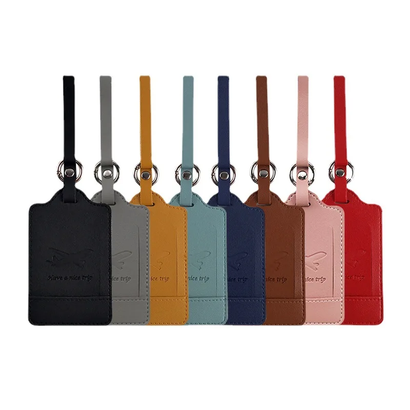 1PC PU Luggage Tag Light Soft Travel Accessories Travel Color Airplane Luggage Tag Boarding Pass Suitcase Tag Pu Leather
