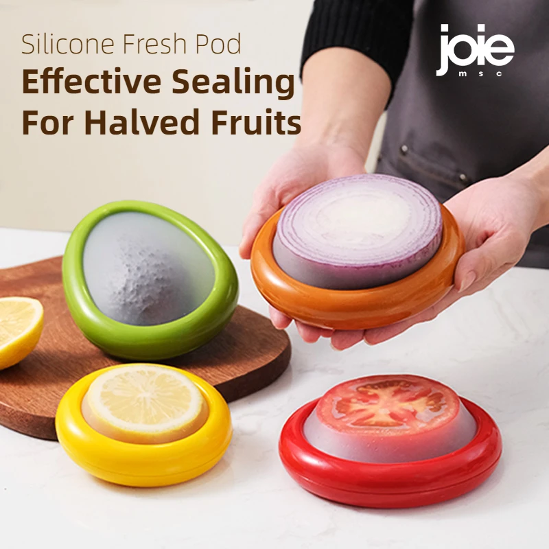 Set 4 Contenitori Per Frutta E Verdura Anti-Ossidazione - Porta Avocado, Cipolla, Limone E Mela, Contenitori Ermetici Per Frigo In ABS+TPU, Riutilizzabili