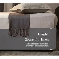 Housse de sommier extensible pour lit Queen Size, 1 pièce, s'enroule autour des 3 côtés du sommier, alternative à la jupe de lit Twin/Full/Queen/King 2