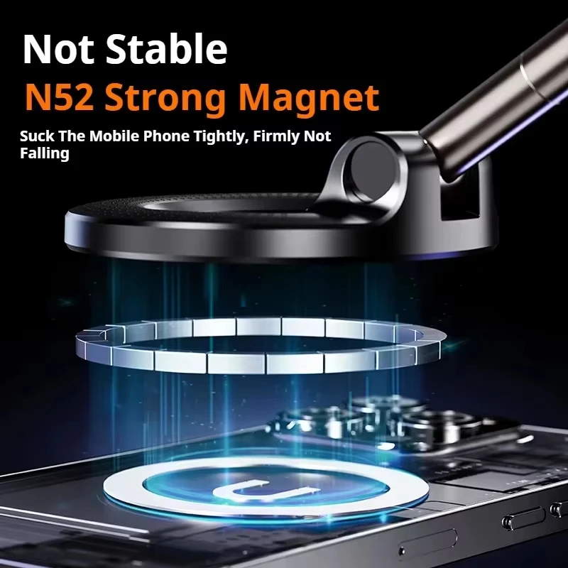 Multi-angles Car Cup Vacuum Magnetic Stand 360° Rotatable And Foldable Suction Phone Holder_voghion.com