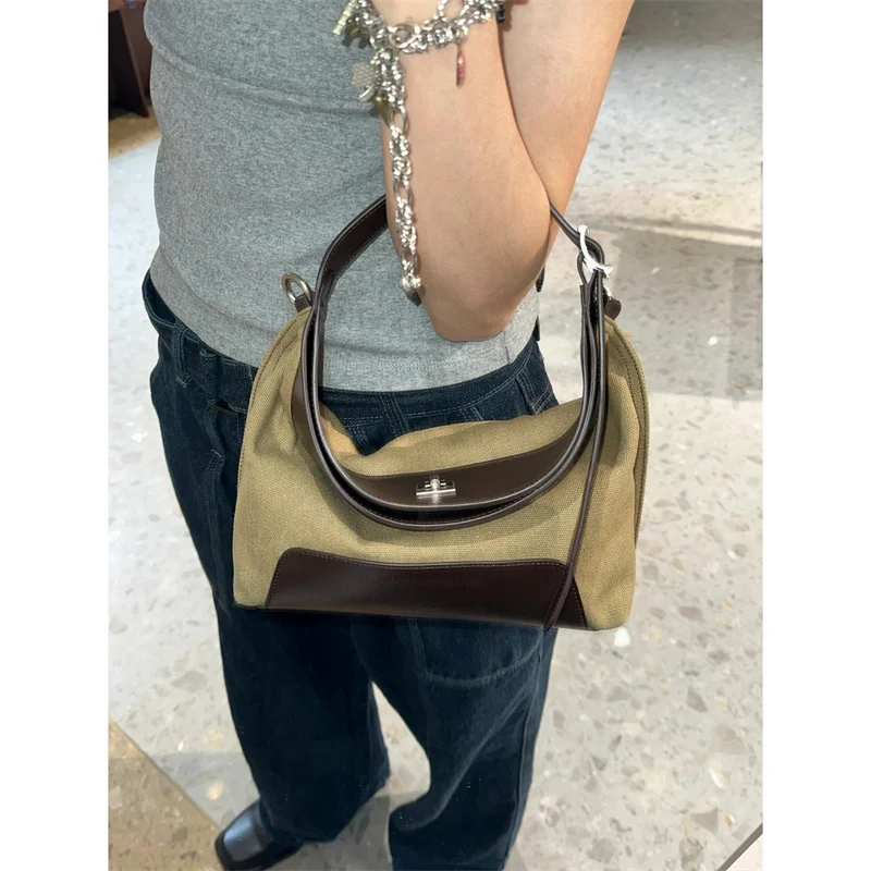 PU Leather Ladies HandBags Women Vintage Canvas Purse Plush Tassel Messenger Bags Tote Boston Shoulder Crossbody Bag