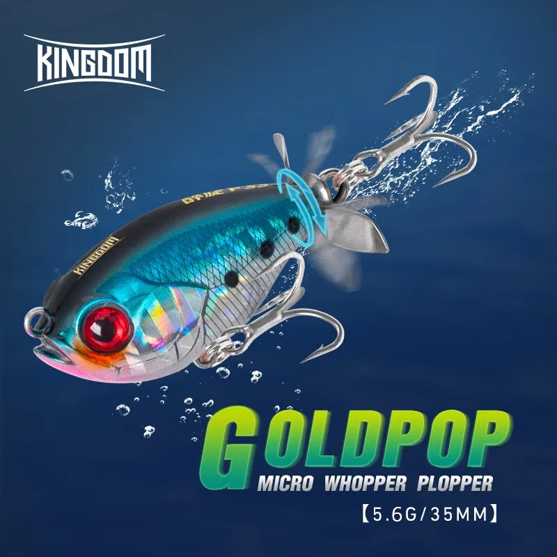 Kingdom Propeller Topwater Popper Fishing Lure 35mm 5.8g Wobblers  Artificial Hard Baits For Trout Pike Bass Floating Pencil