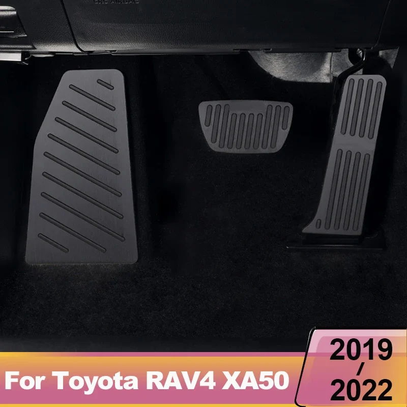 For Toyota RAV4 XA50 Car Accelerator Fuel Brake Foot Rest Pedals Plate Cover Pads Accessories