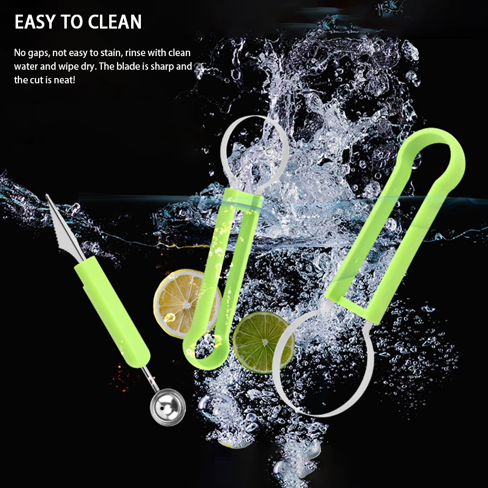 Multifunctional Fruit Melons Baller Set Easy Storage Fruit Carving Tool For Fruits Vegetables