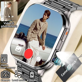 LIGE Nuovo Smartwatch con Fotocamera, Registrazione Foto e Video, Musica Locale, Batteria 670mAh, Display 2.01", Chiamate BT, Orologio Intelligente alla Moda per Uomo e Donna 2026