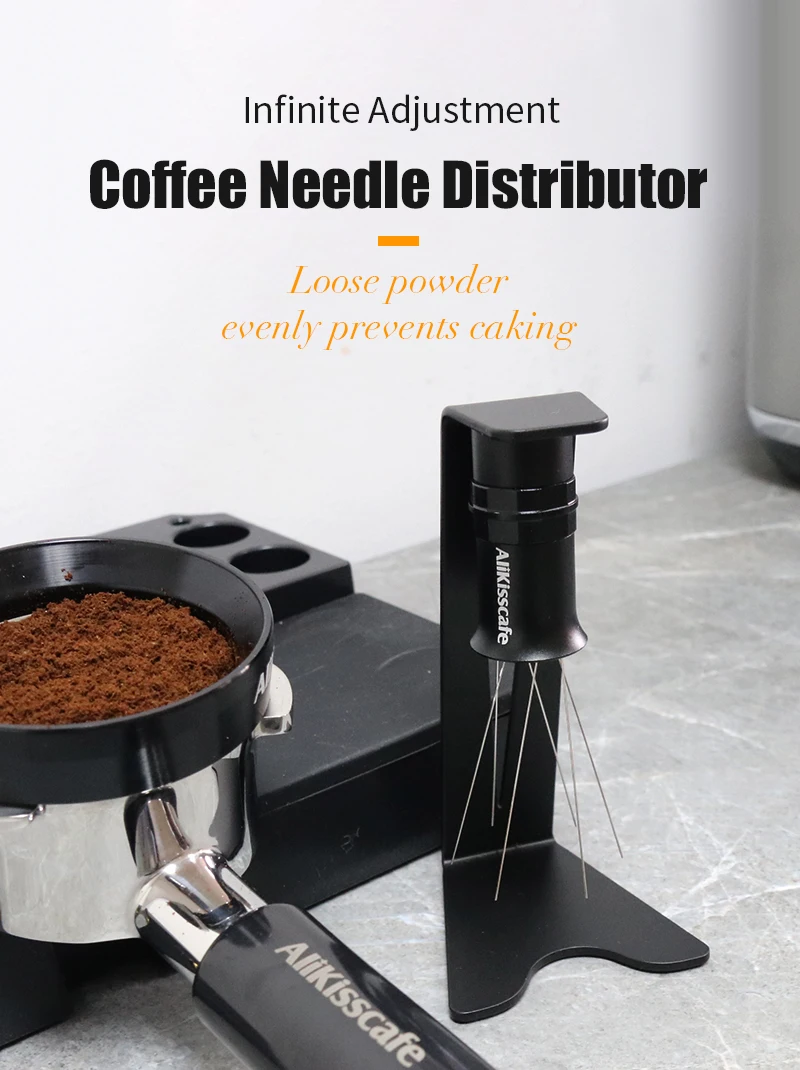 Description Picture 2 of itemWDT Tool Coffee Needle Distributor Magnetic With Stand Adjustable Range Stirrer Leveler Barista Tools Espresso Cafe Accessories