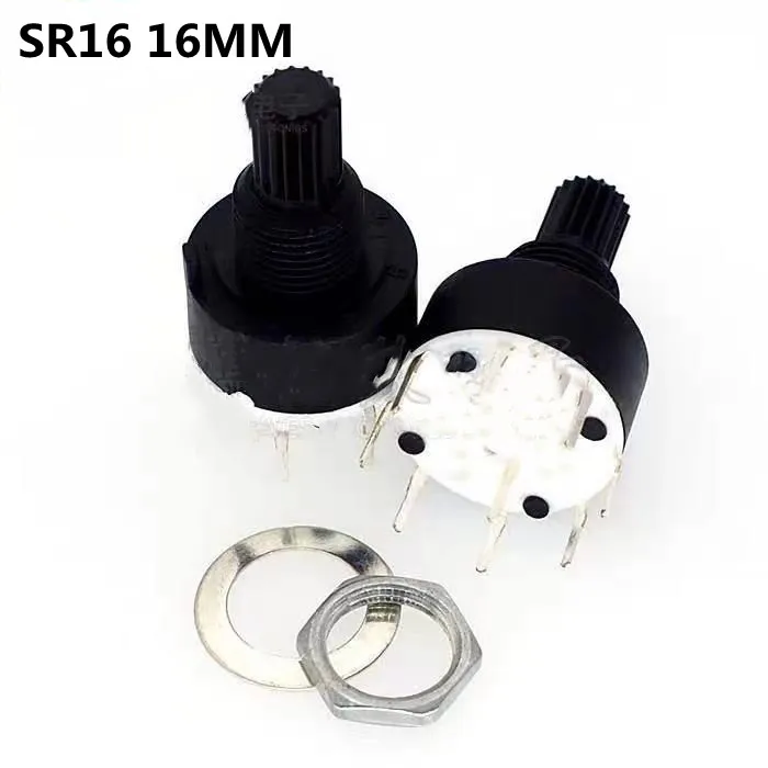 1PCS RS16 Plastic SR16 16MM Rotary switch band switch Rotary Band switch 1P5T 1P6T 1P8T 2P3T 2P4T RS26 band switch RS26