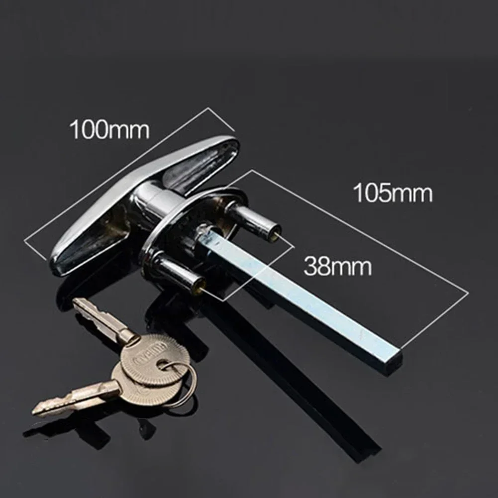 Door Lock Garage Door Lock T-Type Garage Lock Door Cylinder Crook Cross For Caravan Motorhome Hardware 2/4 Keys