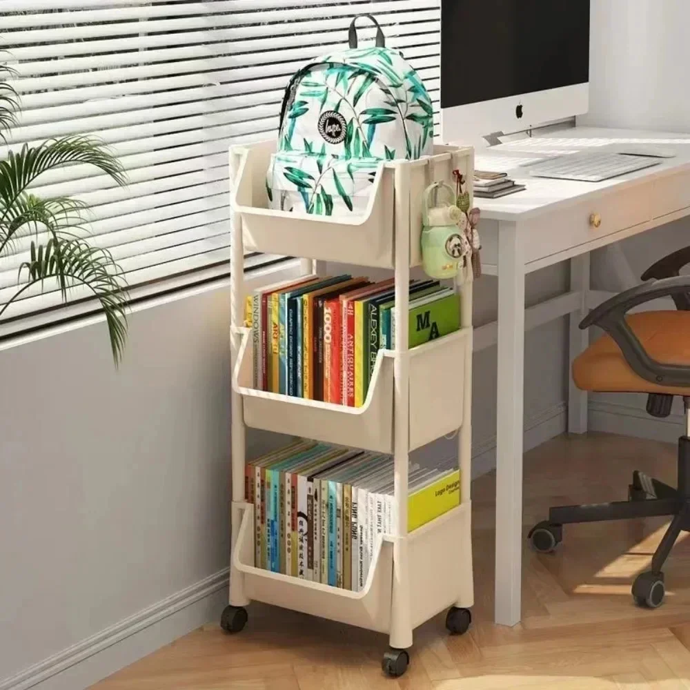 Storage Rack 4/5 Tier Mobile Storage Rack Trolley Organizer With Wheels Plastic Kitchen Organizers Household Cart Mobile Trolley Bookshelf bookshelf storage rack storage rack rolling storage cart
