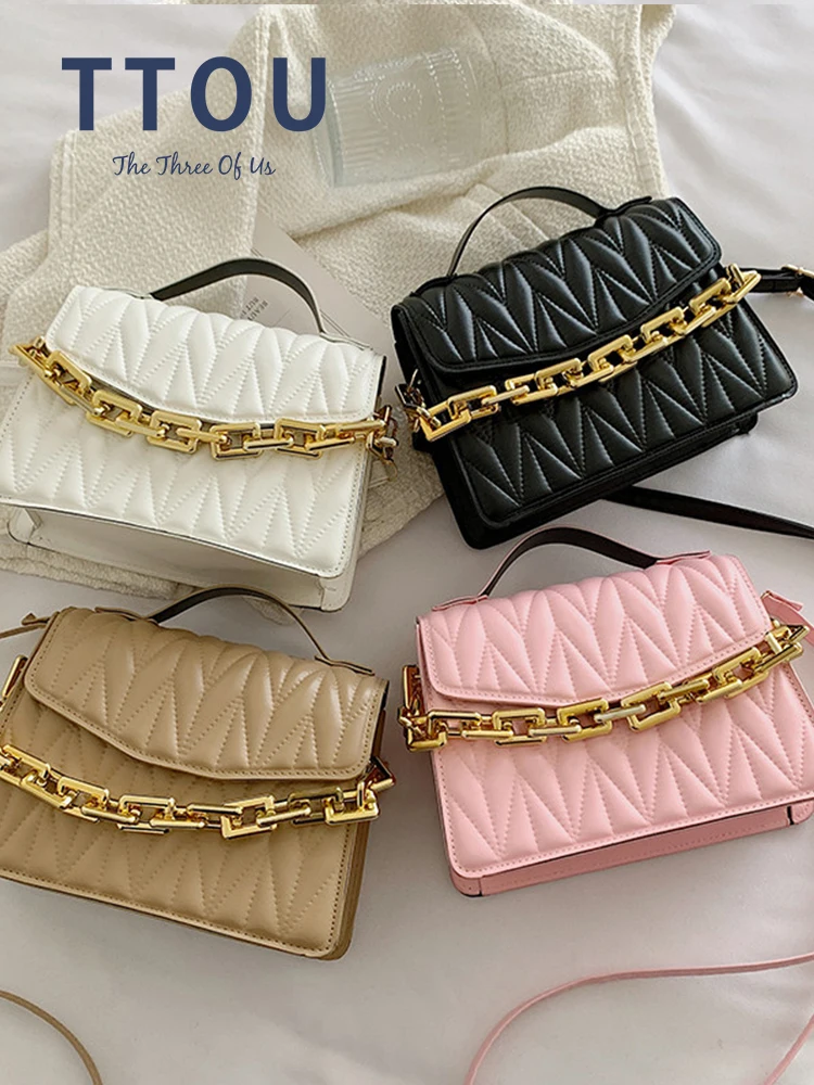 

Fashion Rhombus Women's Bags New Trend PU Leather Shoulder Bag Luxury Texture Solid Color Zipper Chain Handbags for Women 2022