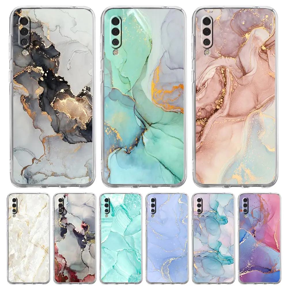 Transparent Marble Design Phone Case with Enhanced Durability