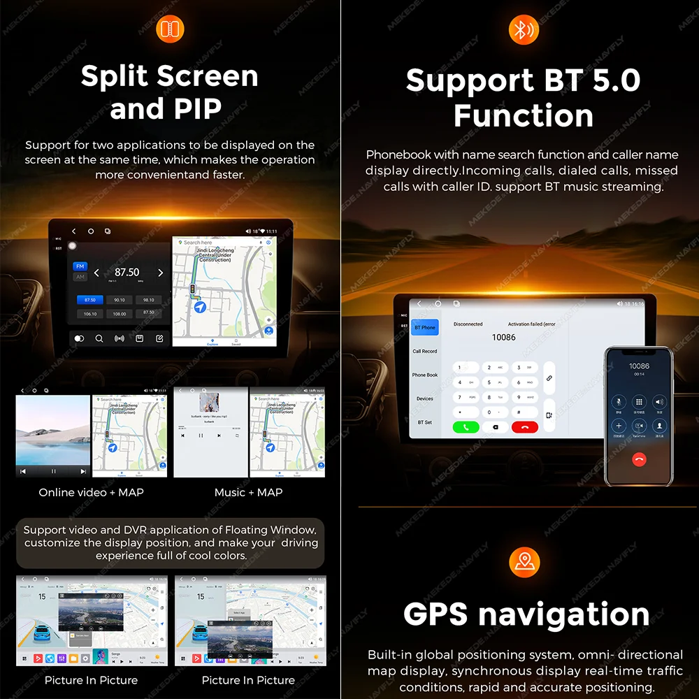 MEKEDE QLED FYT 7862S, 폭스바겐, 닛산, 현대, 기아, 도요타, 혼다용, 범용 자동 스테레오 GPS 지도, 안드로이드 13, 8GB + 256GB, 2000*1200 자동차 오디오 스테레오