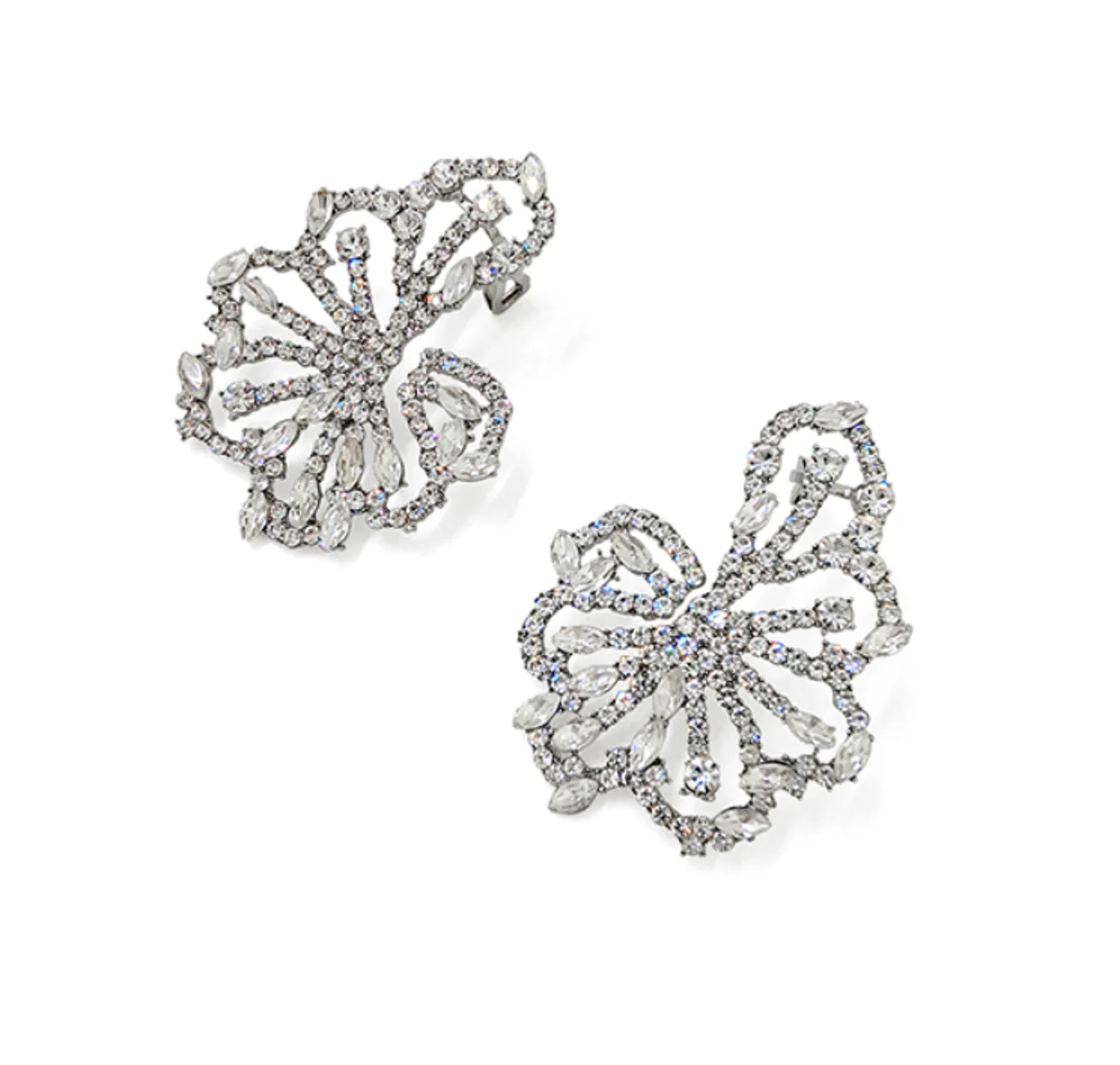 925 silver needle artificial Rhinestone irregular exaggerated bride Earrings for women Fashion Jewelry