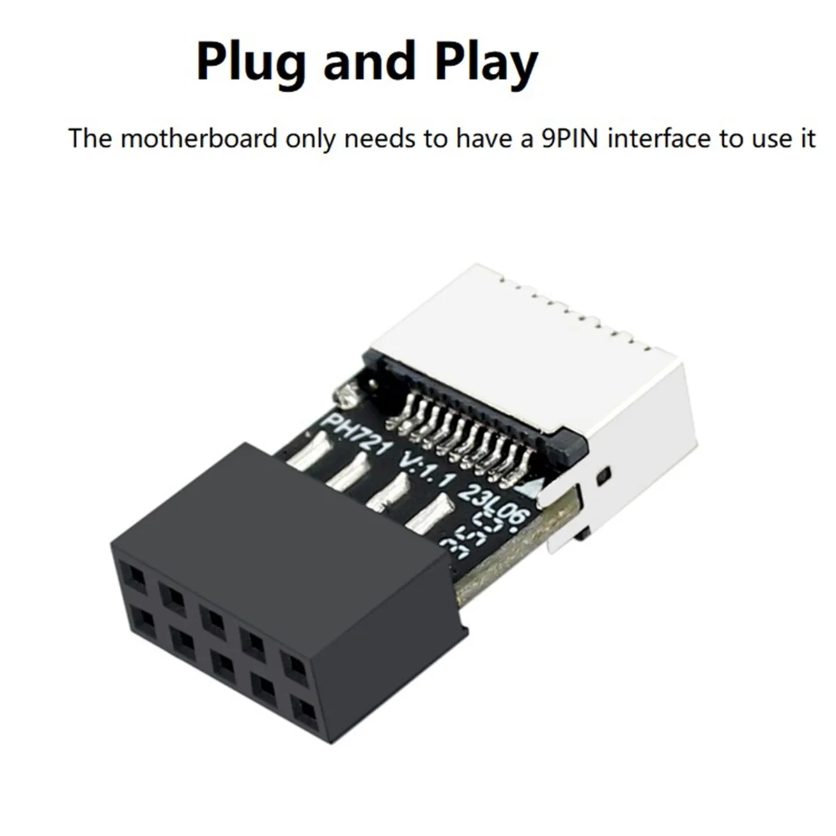 마더보드 USB2.0 9핀 - TYPE-E 암 어댑터 섀시 TYPE-C 소켓 9핀 USB 2.0 확장 카드 XY