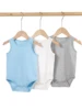 3-piece boys' triangle jumpsuit, vest, jumpsuit, solid color crawling suit 1