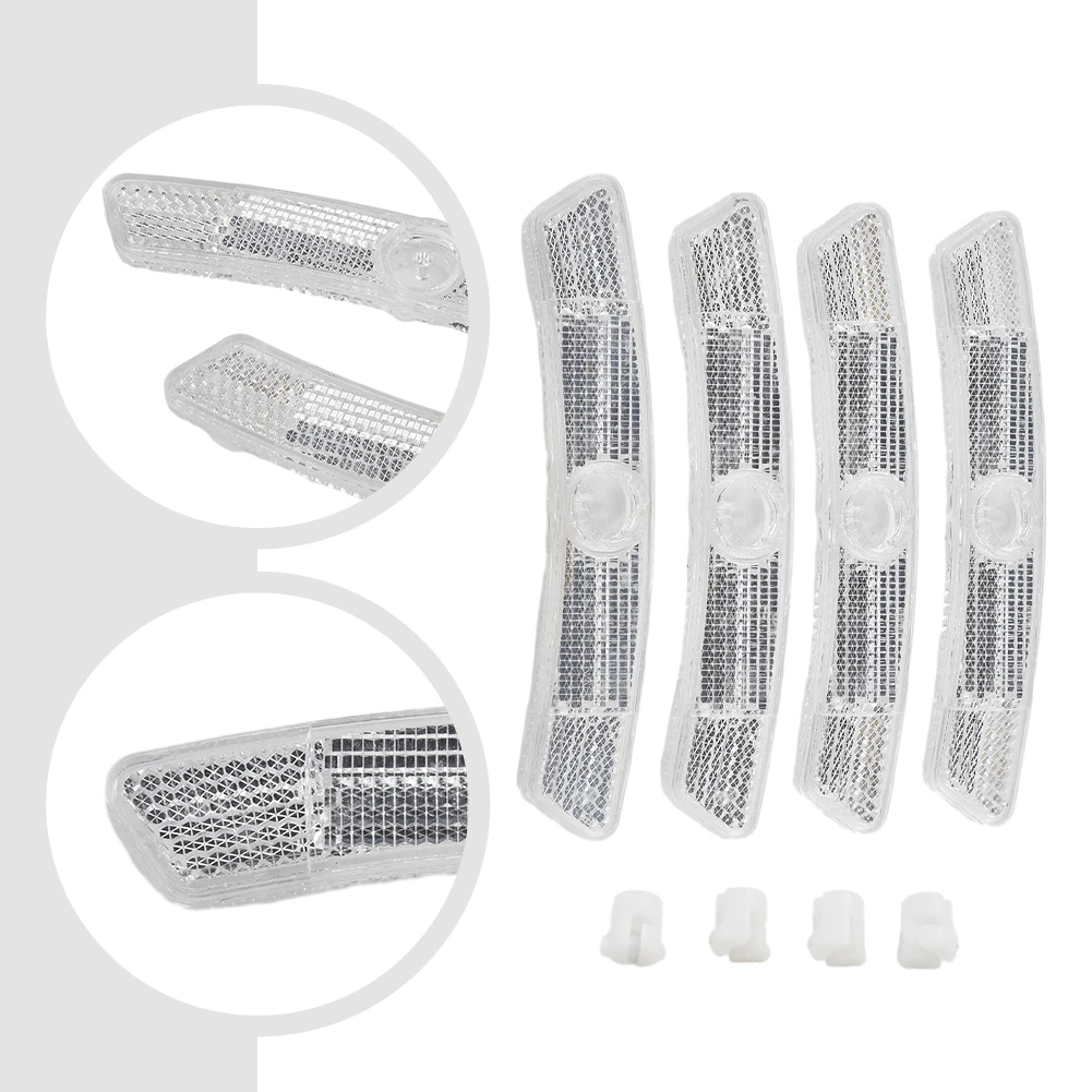 

Bicycle Reflective Strips Spoke Reflector Garden Indoor 125*20mm 4 Pcs Accessories Mountain Bike Parts White/Yellow
