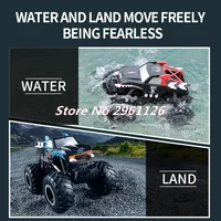 Water&Land Amphibious Off Road Climbing Radio Control Car 2.4G 4WD Seal Waterproof Design 360 ° Stunt Rotate Rubber Tires RC Car 2