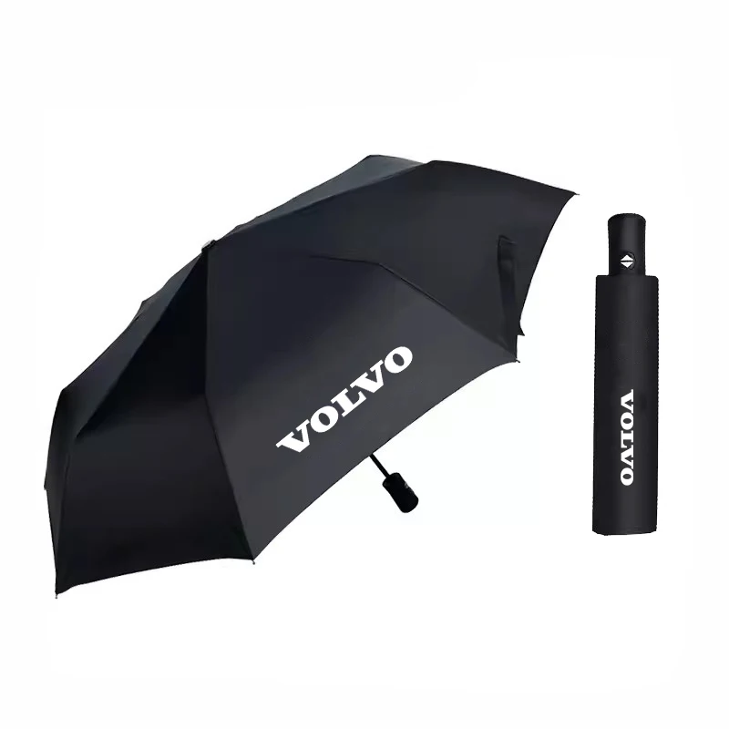 스티어링 커버 자동차 우산 블랙 고무 자외선 차단제 볼보 XC40 XC60 S용 특수 자동 롱 핸들 접이식 우산 스티커