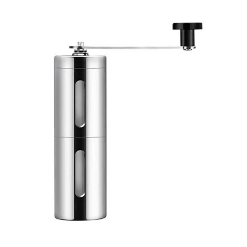 Manual Handhold Coffee Grinder Portable Fineness Adjustable DIY Dual View Window Stainless Steel Hand-Crank Shaking Miller Tool