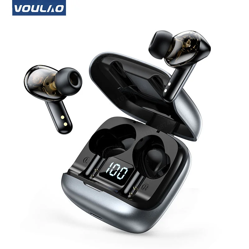 VOULAO TWS 5.1 Bluetooth Headphones Sport LED Display Wireless Earphones Bass Stereo Games Earbuds Waterproof Headsets with Mic |