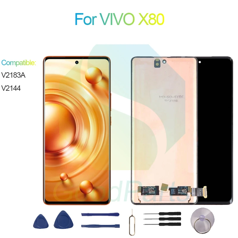 For VIVO X80 Screen Display Replacement 2400*1080 V2183A, V2144 For VIVO X80 LCD Touch Digitizer