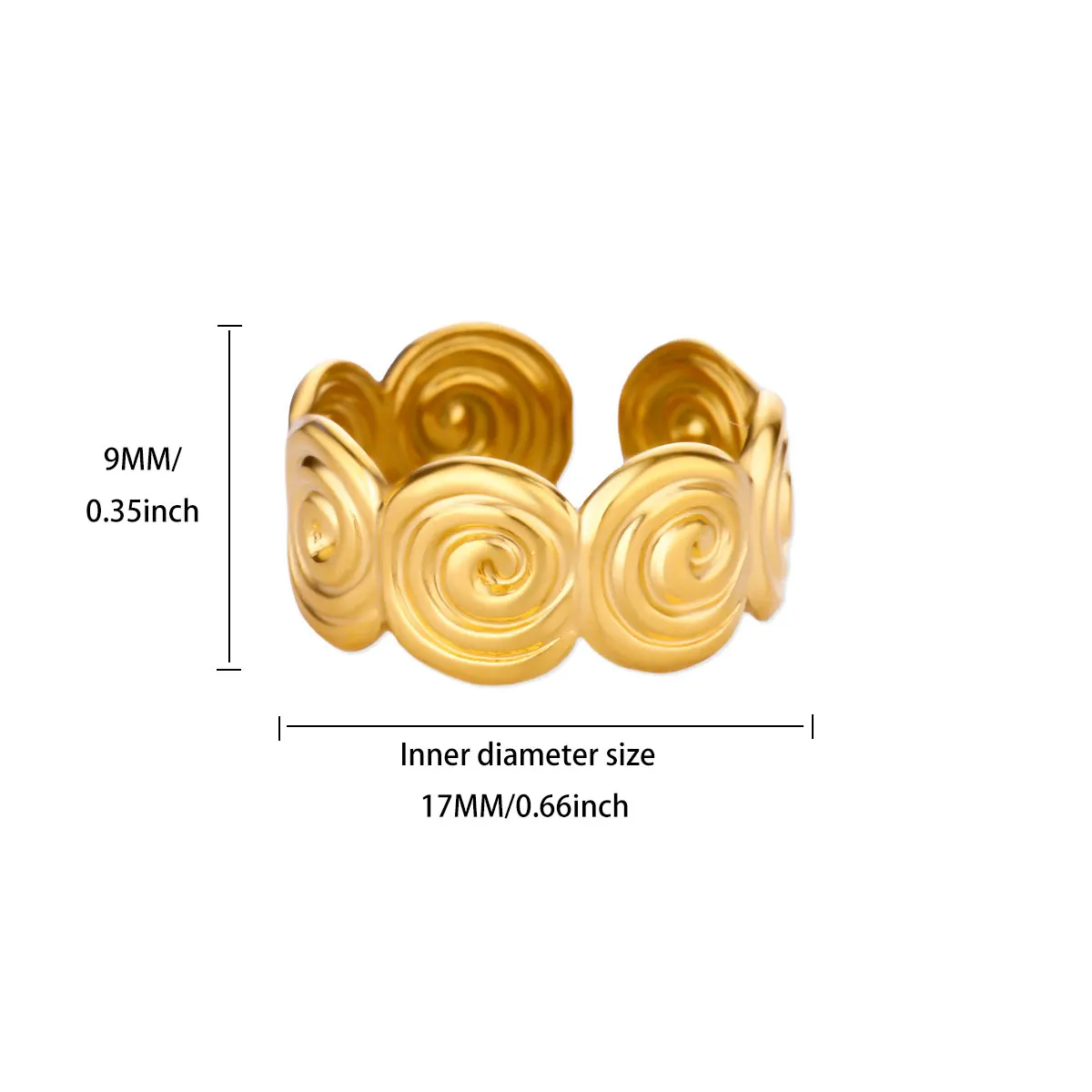Stainless Steel Thread Round Rings For Women