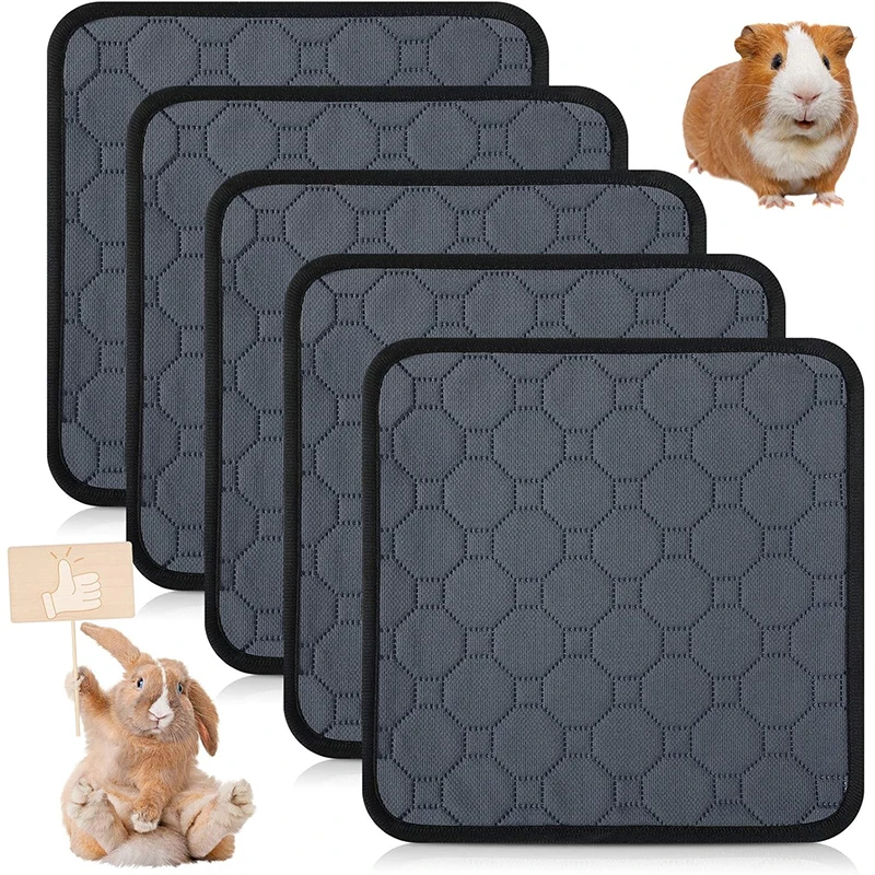 Pet Mat guinea pig cage lining 30*30cm washable reusable guinea pig urine pad waterproof pet training mat rabbit hamster 5pcs small animal cage liner