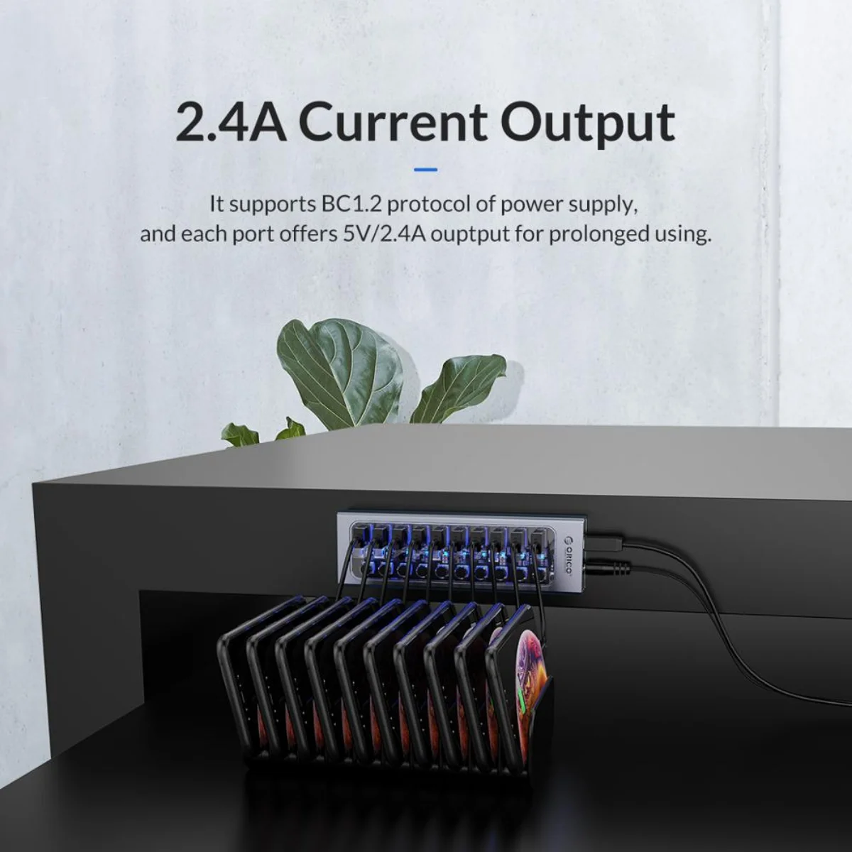 Soquete Divisor de Hub Usb Alimentado por Orico com Interruptores Ligados e Desligados Adaptador de Energia para pc Extensão Usb 3.0 12v 10 13 16 Portas - Imagem 3