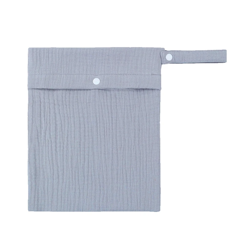 Reusable Solid Color Travel Nappy Pouch Soft Cotton Diapper Organizer Multifunctional Portable Baby Travel Nappy Tote