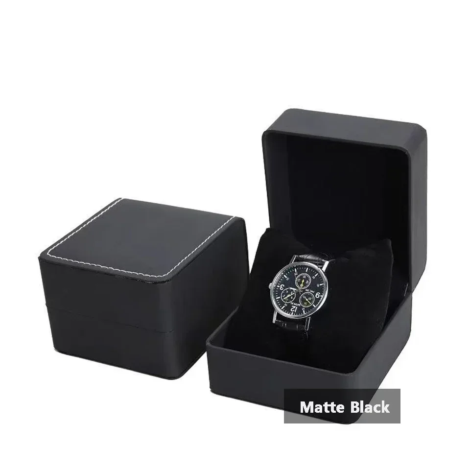 Black Single Watch Gift Box with Soft Pillow, PU Leather Wristwatch Case Organizer for ... - SKU SWBP1121 - UGI Packaging