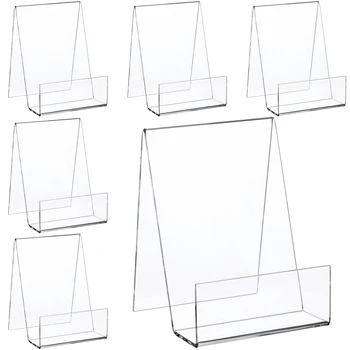 1Pc Transparent Acrylic Bookshelf Desktop Decorative Storage Rack Bookend Stand