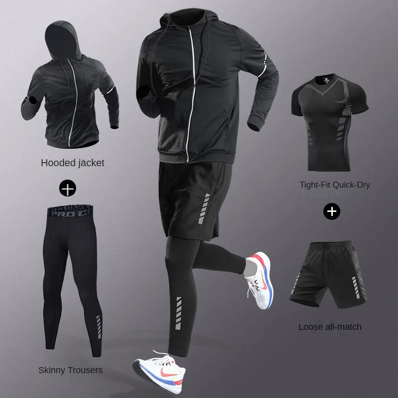 Men's Ice Fiber Quick-Dry Running & Fitness Full Set/Suit Tracksuit For Marathon, Training & Cycling，Jogging,Gym， sweatpants 5