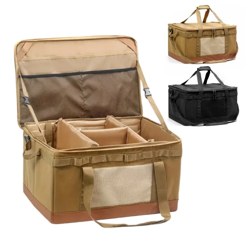Outdoor 60L Large Capacity Tool Storage Box Waterproof Wear-resistant Detachable Multi-functional Picnic Cookware Storage Bag camping storage bag