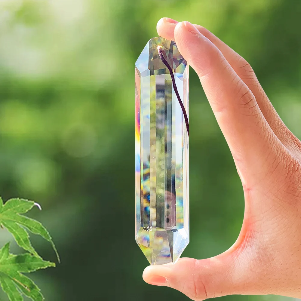 

Excellent Pillar Transparent Crystal Prism Sunlight Catcher Family Garden Indoor Chandelier Decoration Hanging Ornament