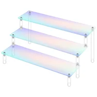 1-5 Tier Iridescent Acrylic Display Risers Stand Shelf for Figures Collectibles Cupcakes Perfumes Jewel Decorating & Organizing 1