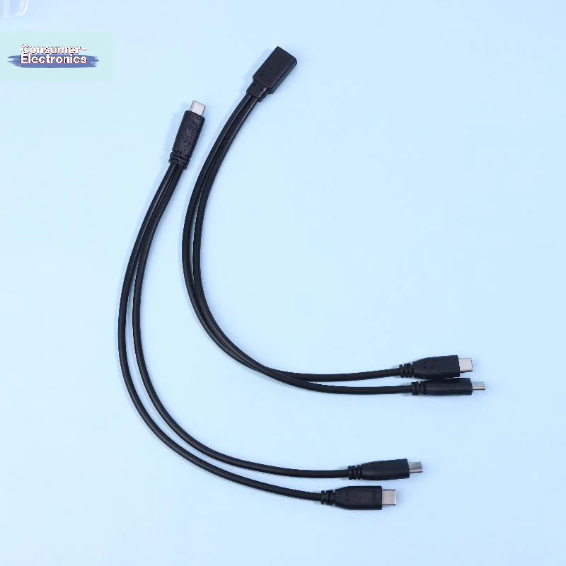 【USB C 케이블 분배기 TypeC 케이블 분배기 1To2 연장선 전원 어댑터 3A 15W 다중 장치 충전 케이블 어댑터】