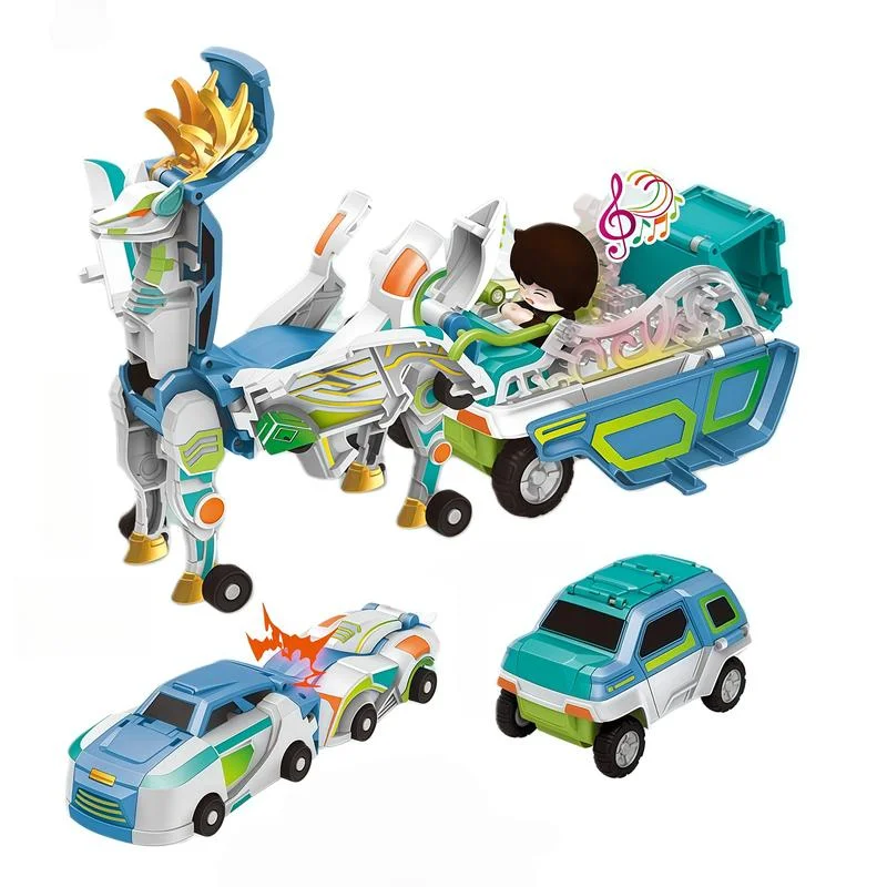 Magnetic Transforming Car Toy - Unicorn Dinosaur Combo for Kids
