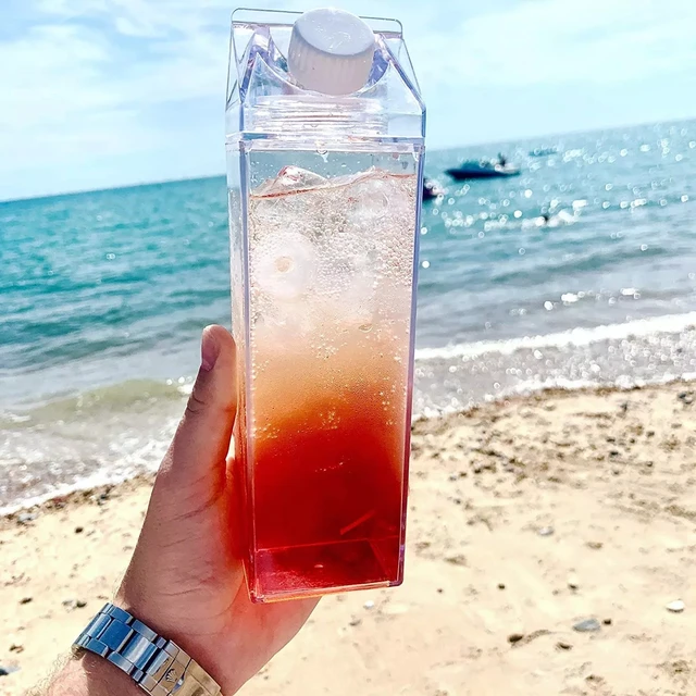 500/1000ml Water-Bottle Outdoor Drinking Jug Large Capacity Juice Tea Cup Transparent Milk Bottle Portable Plastic Bottle 2